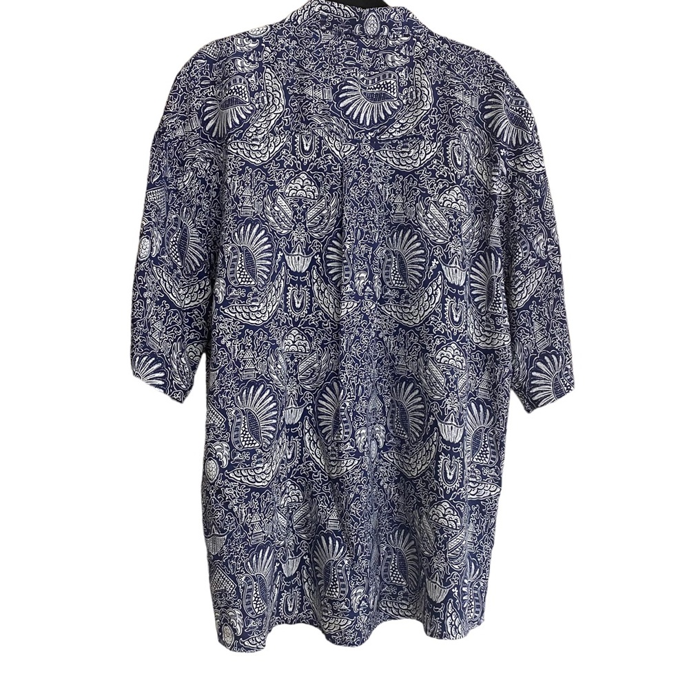 MENS SILK PORCINI Men’s Silk Button Down Short Sleeve Shirt XL